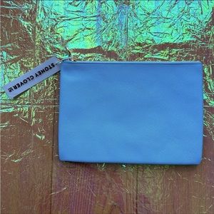 🆕 Stoney Clover Lane Periwinkle Blue Vegan Leather Flat Pouch